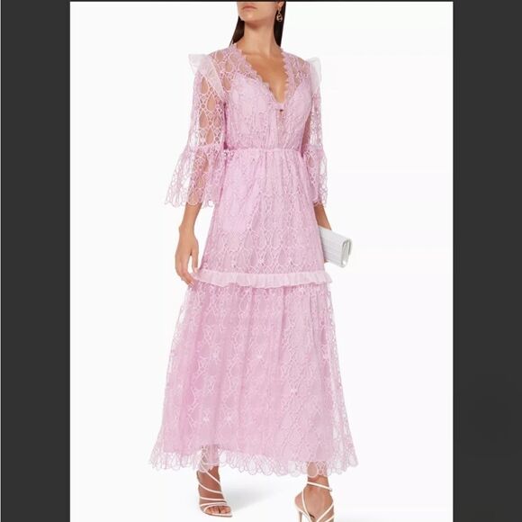 Self-Portrait Dresses & Skirts - Self-Portrait Lilac Lace Maxi Dress Dress Size 4
